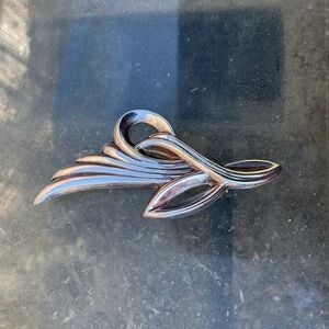 VTG Sterling Silver 925 Shell Swirl Brooch, Signed, Art Nouveau, SMW Pin